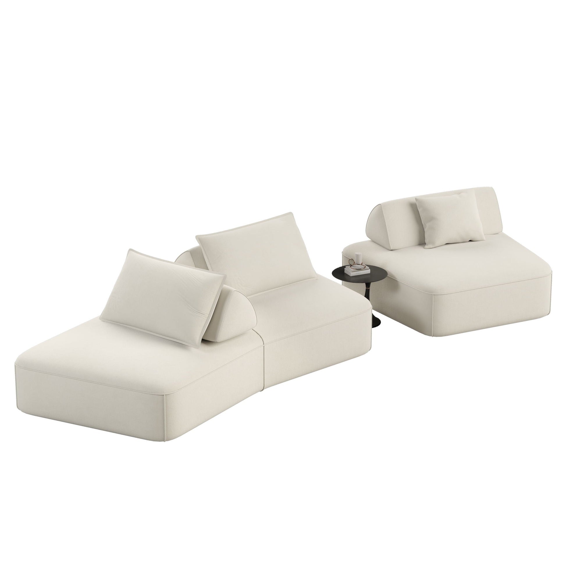 Modern Luxury Oversized Modular Sectional Sofa Set by HouseOfZazla, cream 2pc living room set on Tampa Home & Garden Store