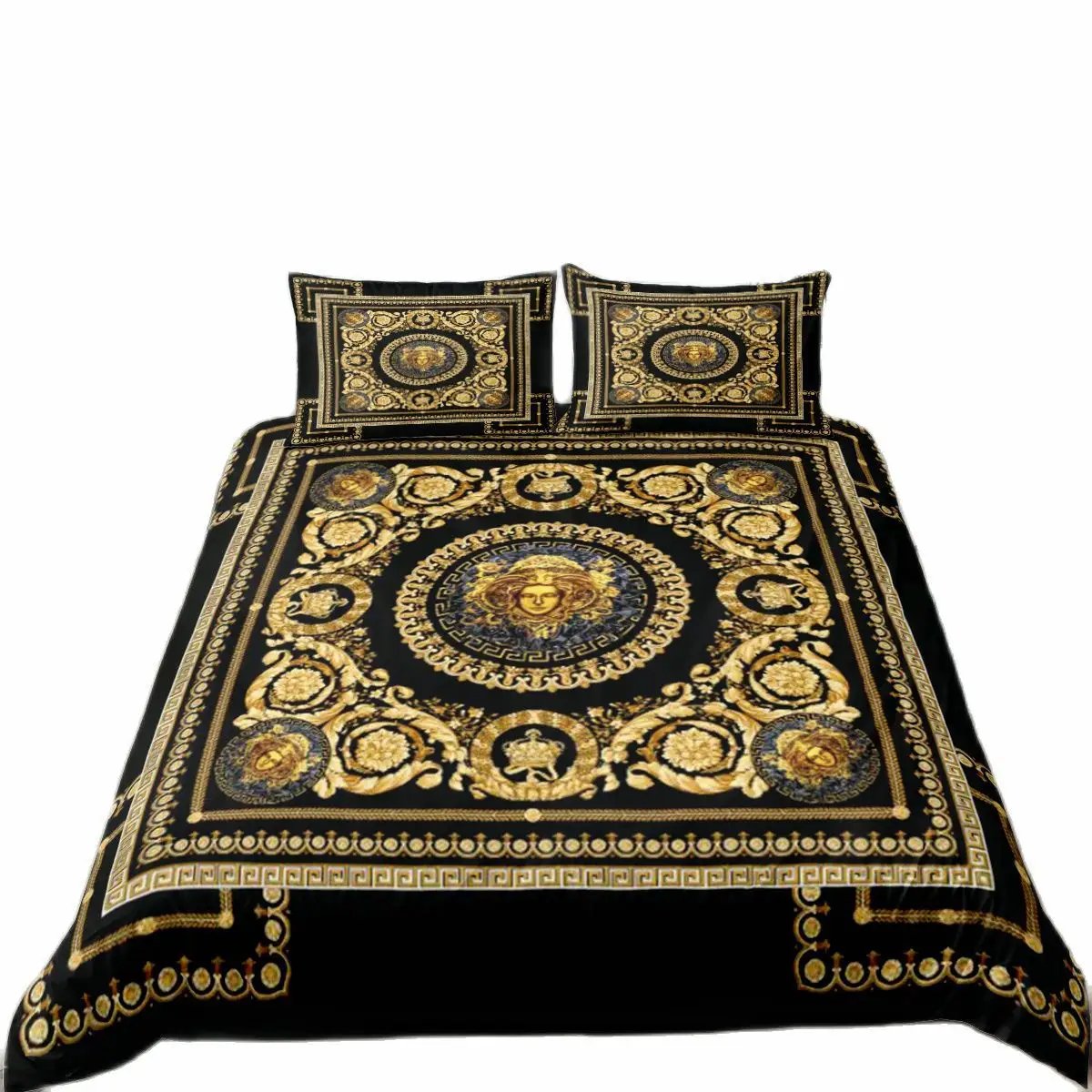 European Style Printed Quilt and Bedding Set
