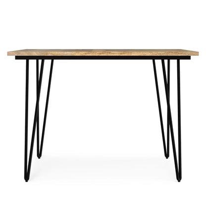 Hunter square tabletop dining table with natural wood top and black metal hairpin legs on Tampa Home & Garden Store