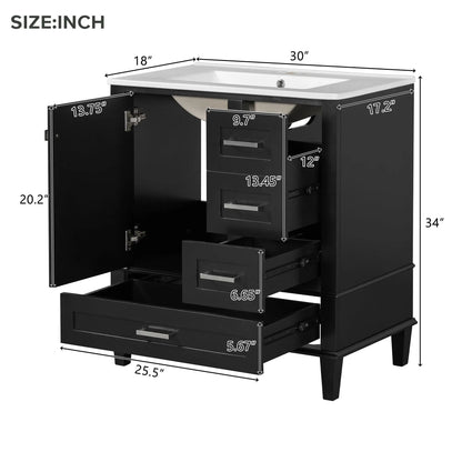 Bathroom Vanity With Sink Solid Wood Cabinet
