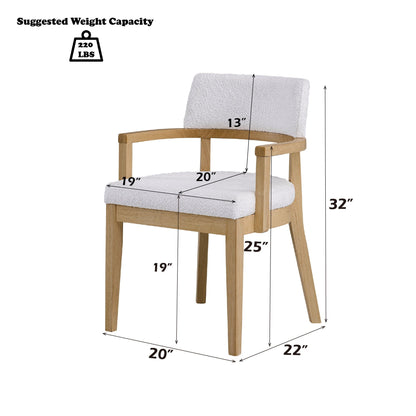 White side chair set of 2 with armrests on natural wood frame HouseOfZazla kids chairs on Tampa Home & Garden Store