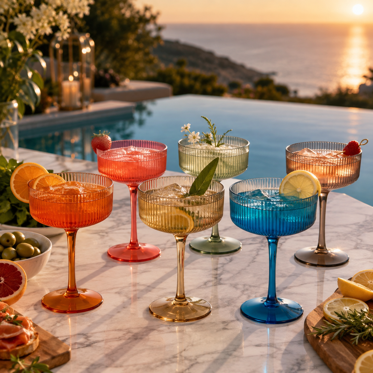 Set of 6 Unbreakable Acrylic Champagne Coupes