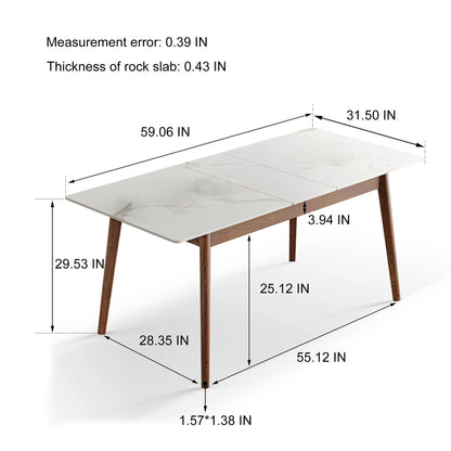 Round Corner Diagonal Leg Telescopic Dining Table Unique Piece Furniture wooden legs seats 6–8 on Tampa Home & Garden Store