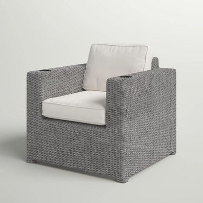 Aviara Outdoor Club Chair gray mix with plush cushions by HouseOfZazla on Tampa Home & Garden Store