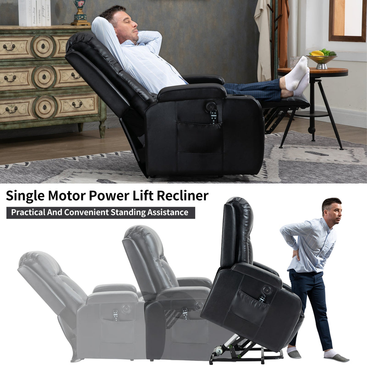 Infinite Position Power Lift Recliner for Elderly
