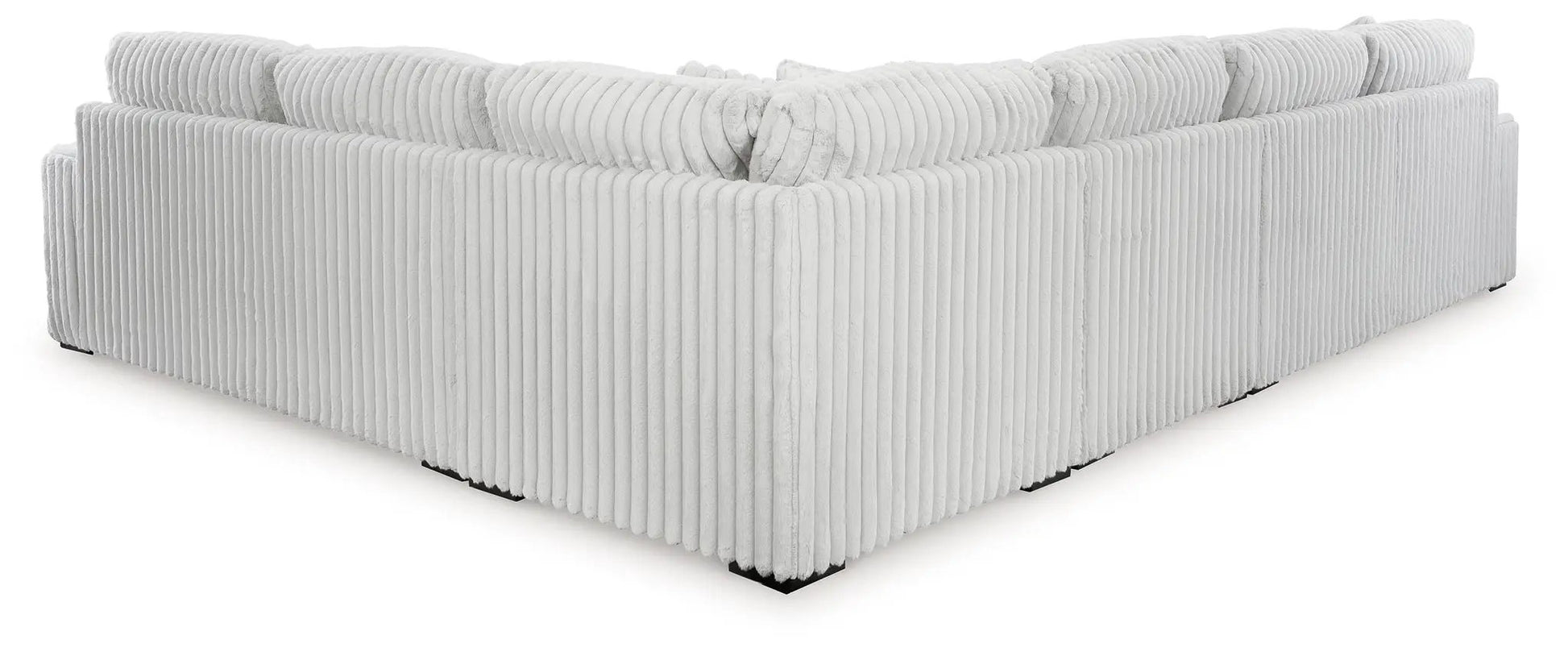Stupendous Sectional sofa in light gray corduroy, Unique Piece Furniture stationary unit on Tampa Home & Garden Store