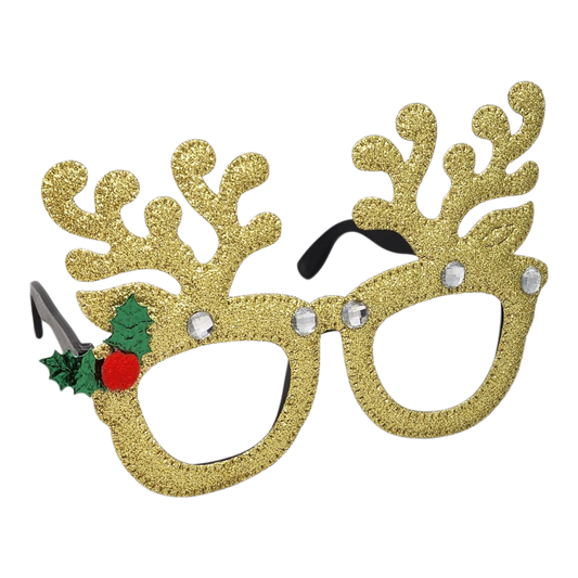 Glittering Gold Reindeer Glasses - Tampa Home & Garden Store