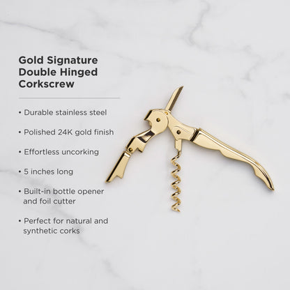 Viski Belmont Waiter Corkscrew and 24K Gold Plate