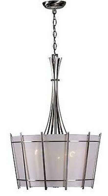 Fensu 3-Light Pendant with shade chrome metal frame and frosted glass panels on Tampa Home & Garden Store