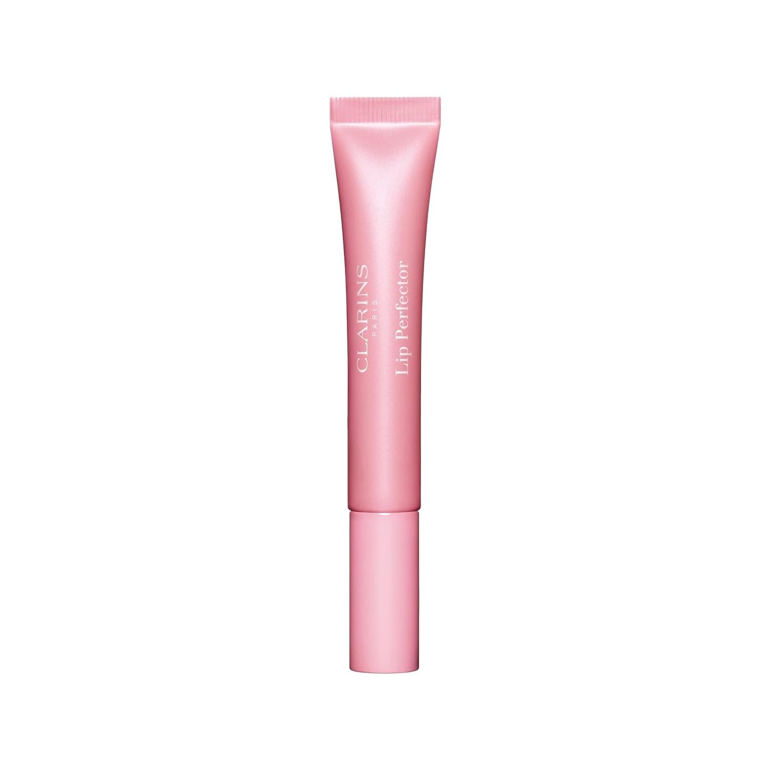 Clarins Lip Perfector lip gloss tube in pink with white vertical CLARINS branding on Tampa Home & Garden Store