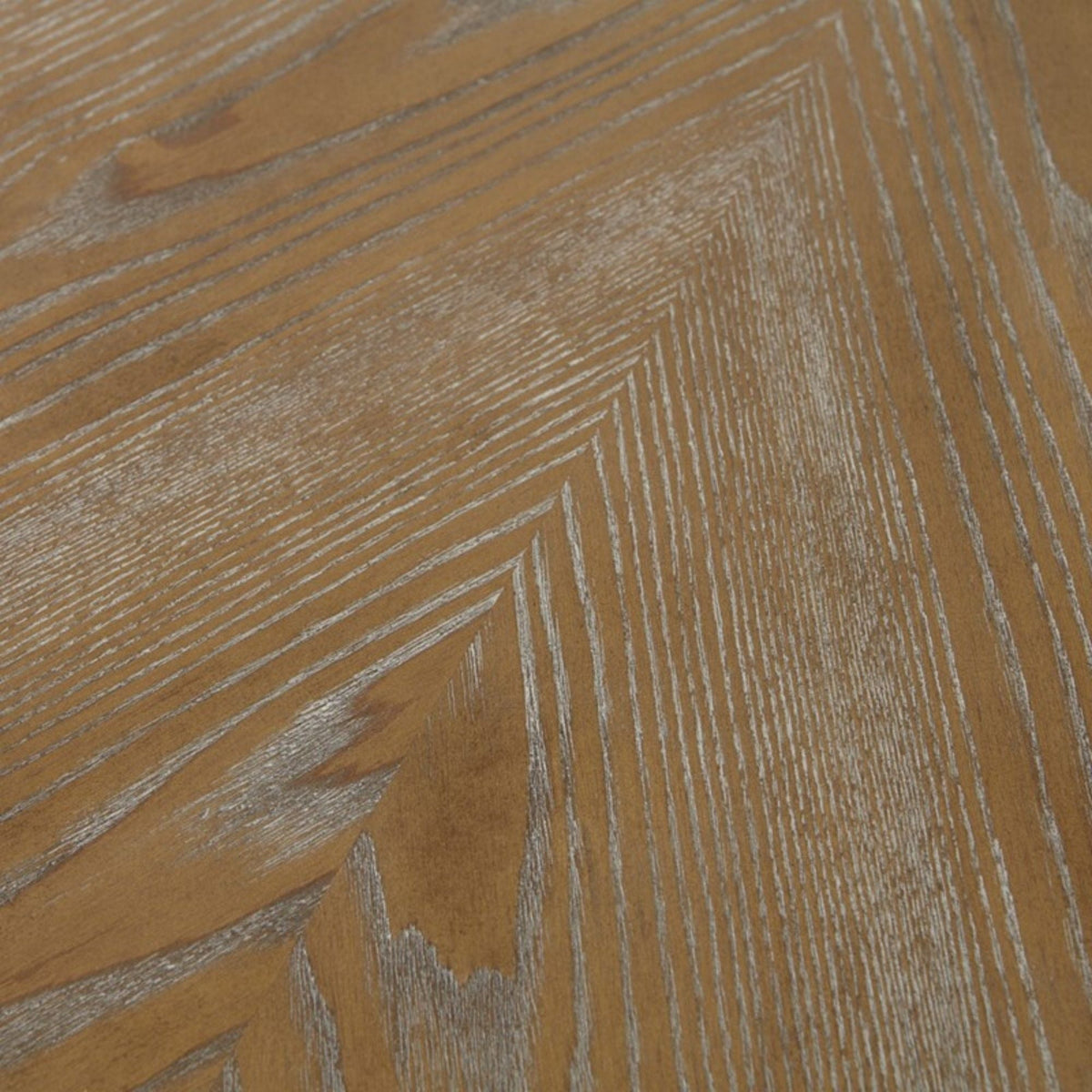 Walnut round dining table top with diamond veneer pattern, warm wood grain close-up on Tampa Home & Garden Store