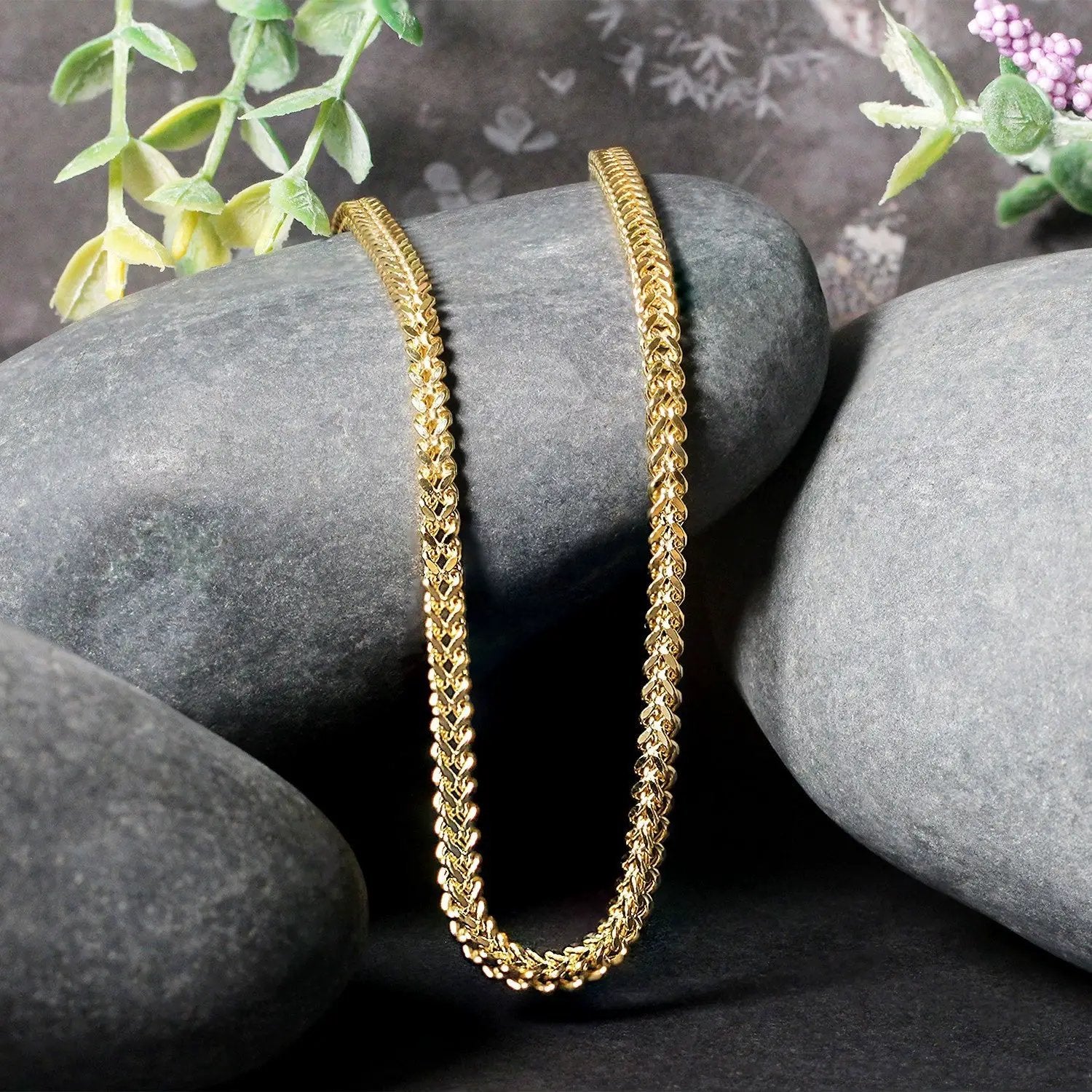 3.2mm 14k yellow gold square Franco chain necklace by Bids.com on Tampa Home & Garden Store