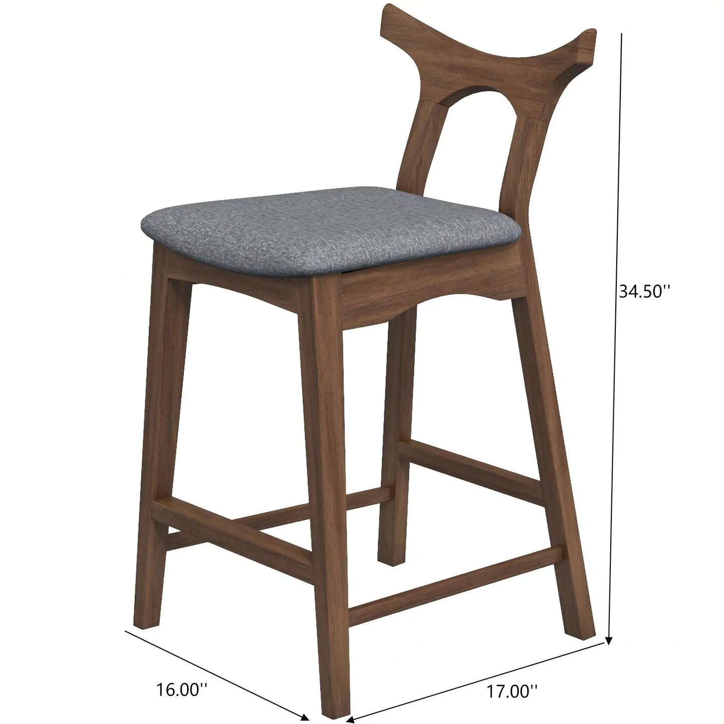 Hester Upholstered Square Bar Chair Set of 2