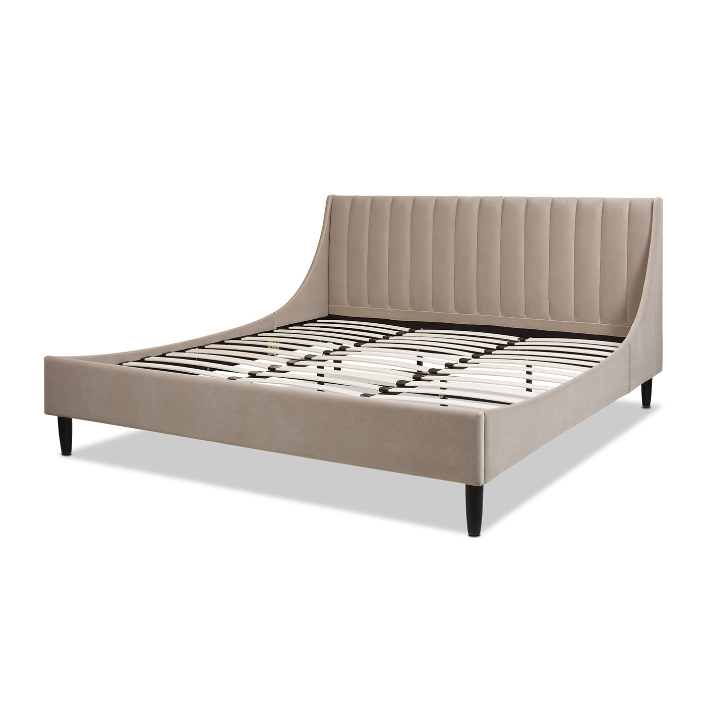Aspen vertical tufted headboard bed king mink beige performance velvet by HouseOfZazla on Tampa Home & Garden Store