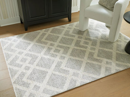 Unawick rug, light gray geometric diamond-pattern area rug by Unique Piece Furniture on Tampa Home & Garden Store