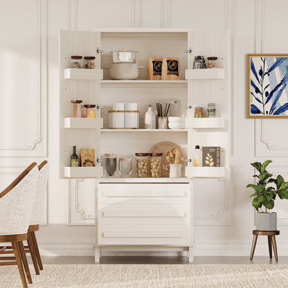 70-inch Kitchen Pantry Cabinet with solid wood handles and adjustable storage by HouseOfZazla on Tampa Home & Garden Store