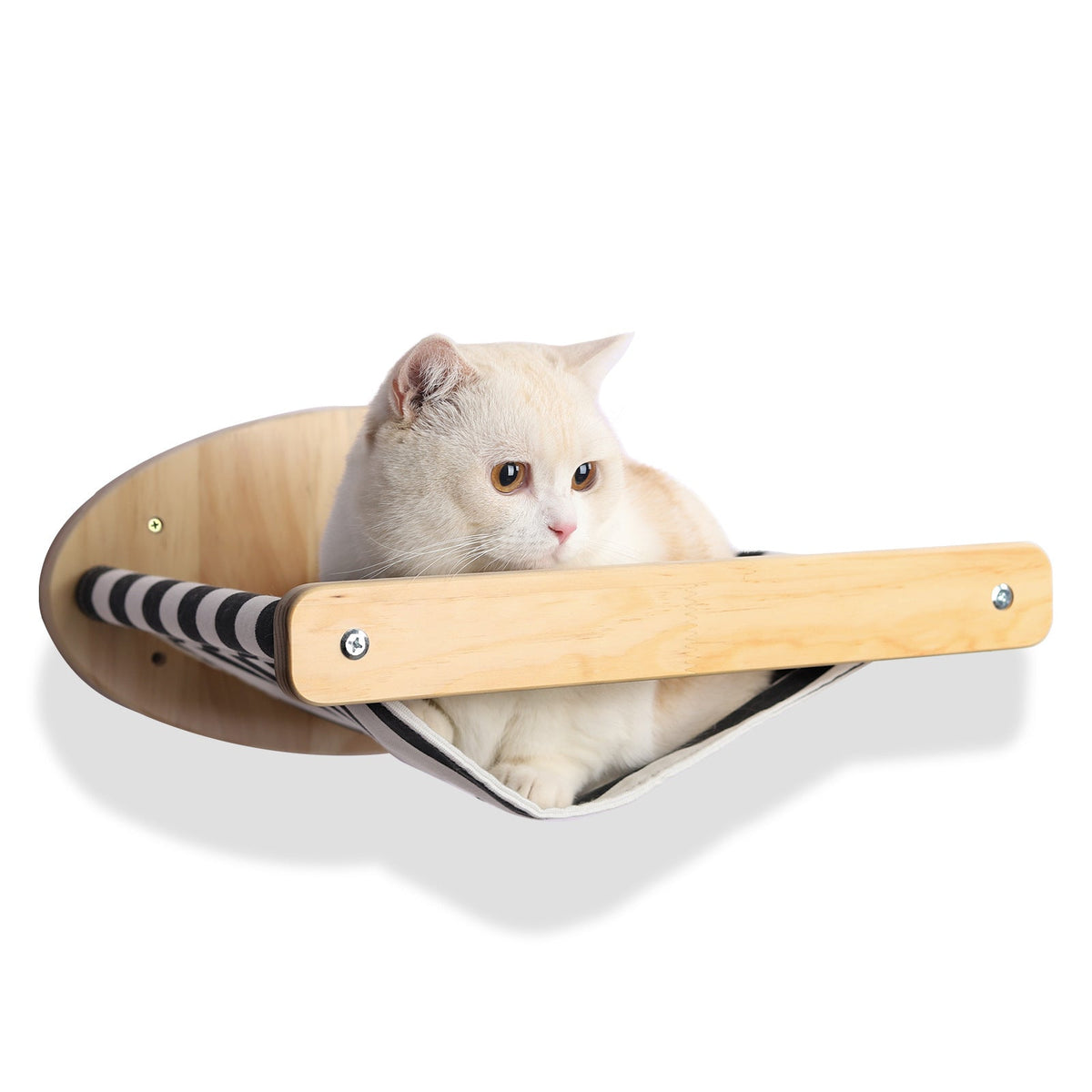 Pine wood cat wall hammock with striped cushion in space capsule style Hammocks Sell My Stuff on Tampa Home & Garden Store