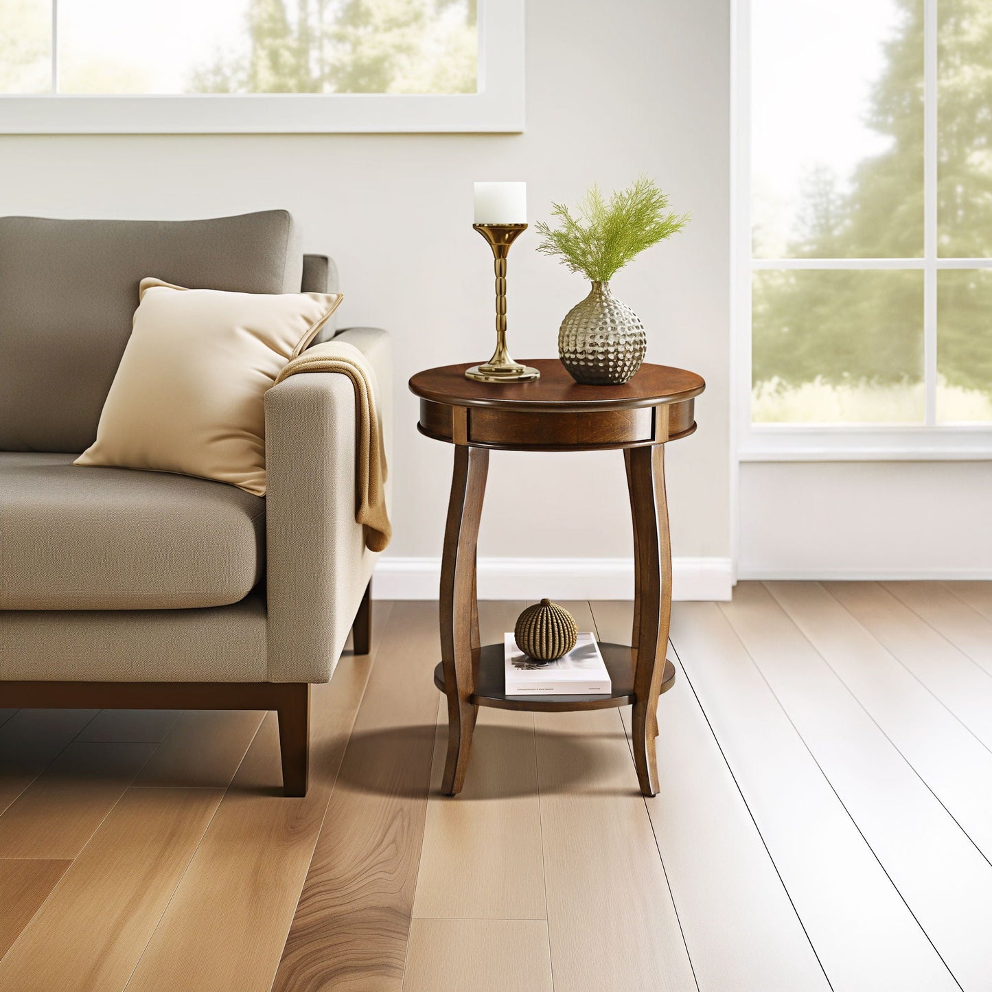Aberta Storage Accent Table with Solid Wood Legs
