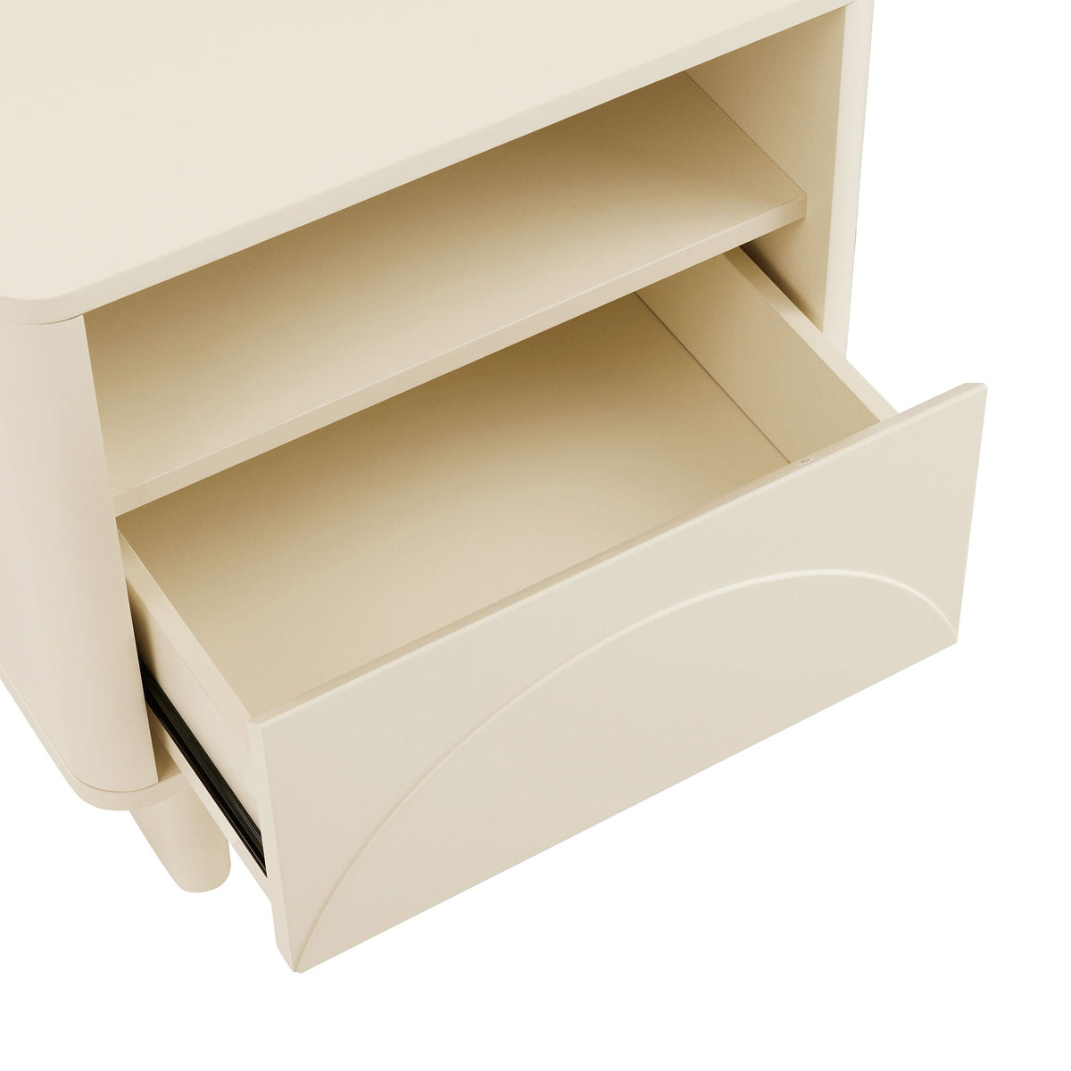 Modern Accent Nightstand with Drawer and Shelf in cream beige finish by HouseOfZazla on Tampa Home & Garden Store