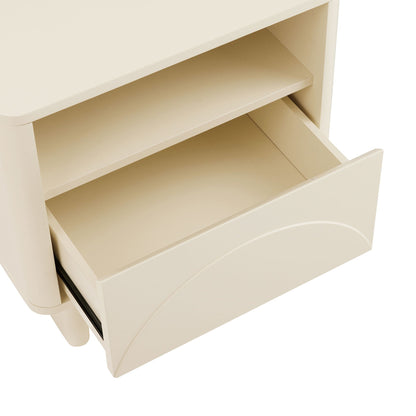 Modern Accent Nightstand with Drawer and Shelf in cream beige finish by HouseOfZazla on Tampa Home & Garden Store
