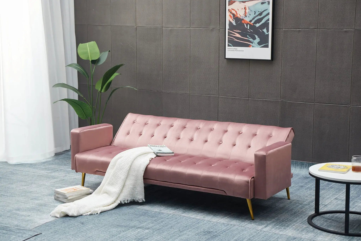 Compact Design Sofa Bed with Premium Fabric