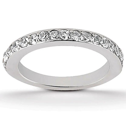 14k white gold pave diamond wedding ring band, half-around design on Tampa Home & Garden Store