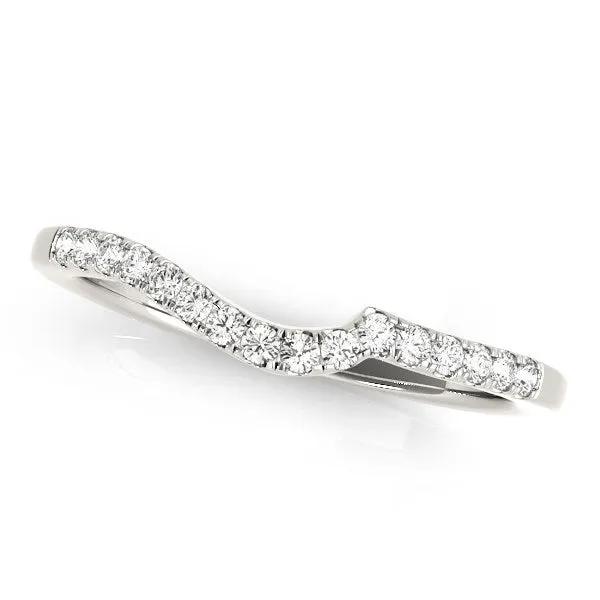 14k white gold curved pave diamond wedding ring, 1/6 cttw, Bids.com on Tampa Home & Garden Store