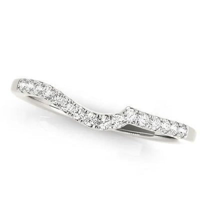 14k white gold curved pave diamond wedding ring, 1/6 cttw, Bids.com on Tampa Home & Garden Store