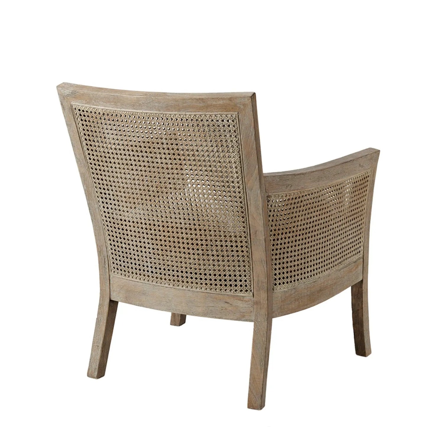 Cane armchair with caned back and seat in reclaimed natural wood finish on Tampa Home & Garden Store
