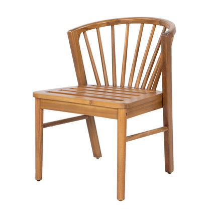 Acacia Wood Set of 2 Outdoor Dining Chairs
