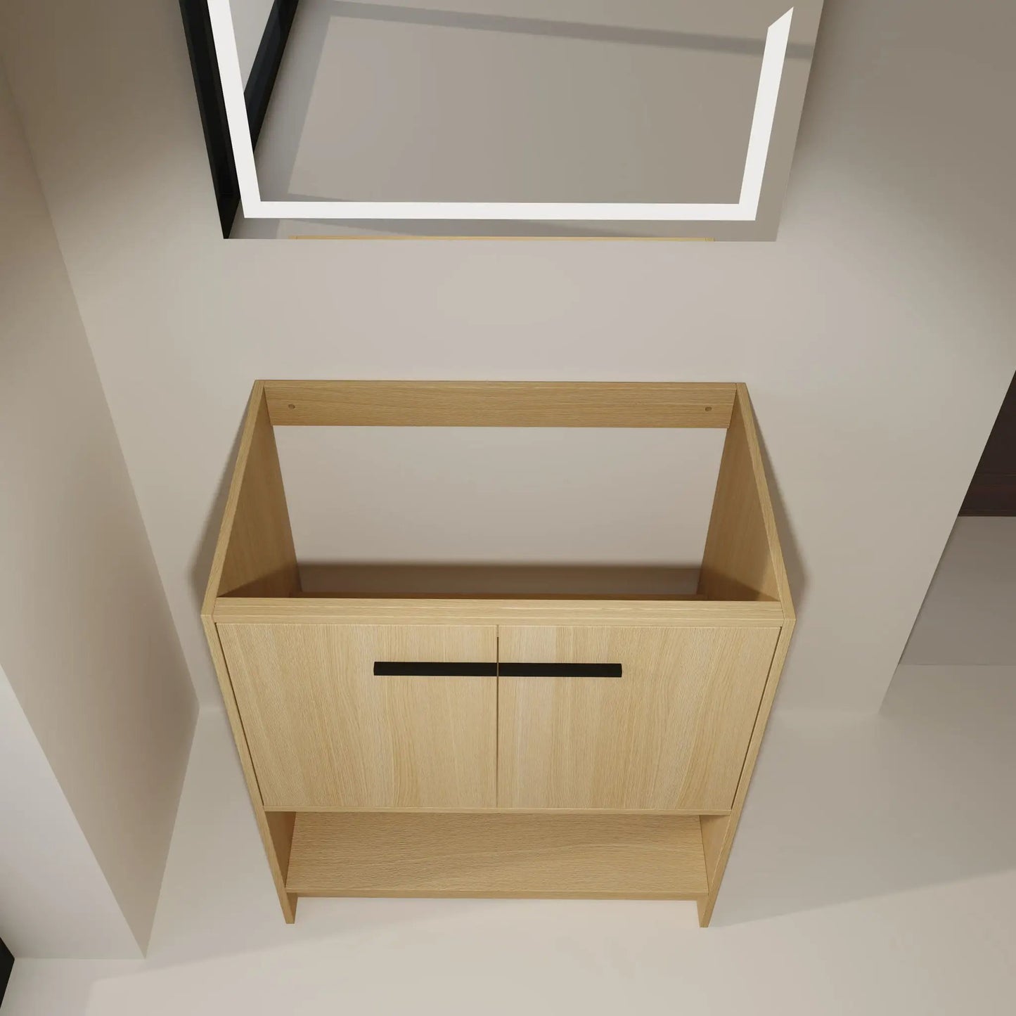 Sleek Freestanding Bathroom Vanity with Two Doors