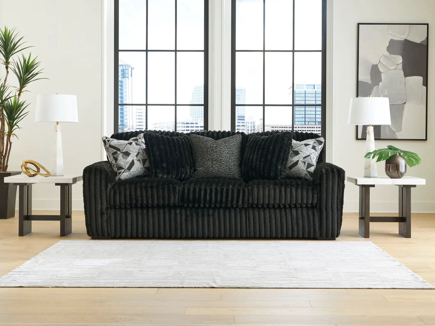 Midnight Madness Corduroy Sofa for Cozy Comfort