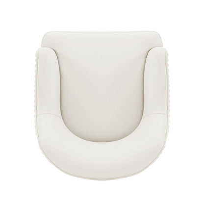 Modern Dining Chair with Solid Wood Frame in cream leather, arm chair by HouseOfZazla on Tampa Home & Garden Store