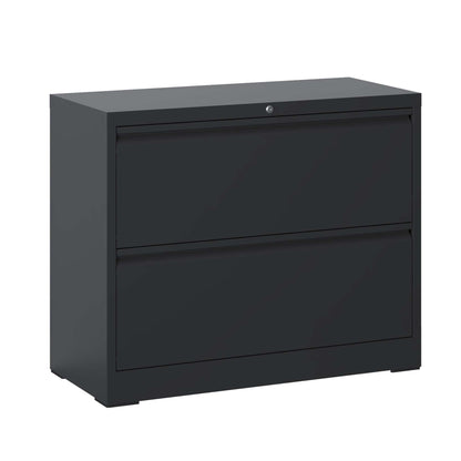Premium drawer metal lateral file cabinet with lock in black by HouseOfZazla on Tampa Home & Garden Store