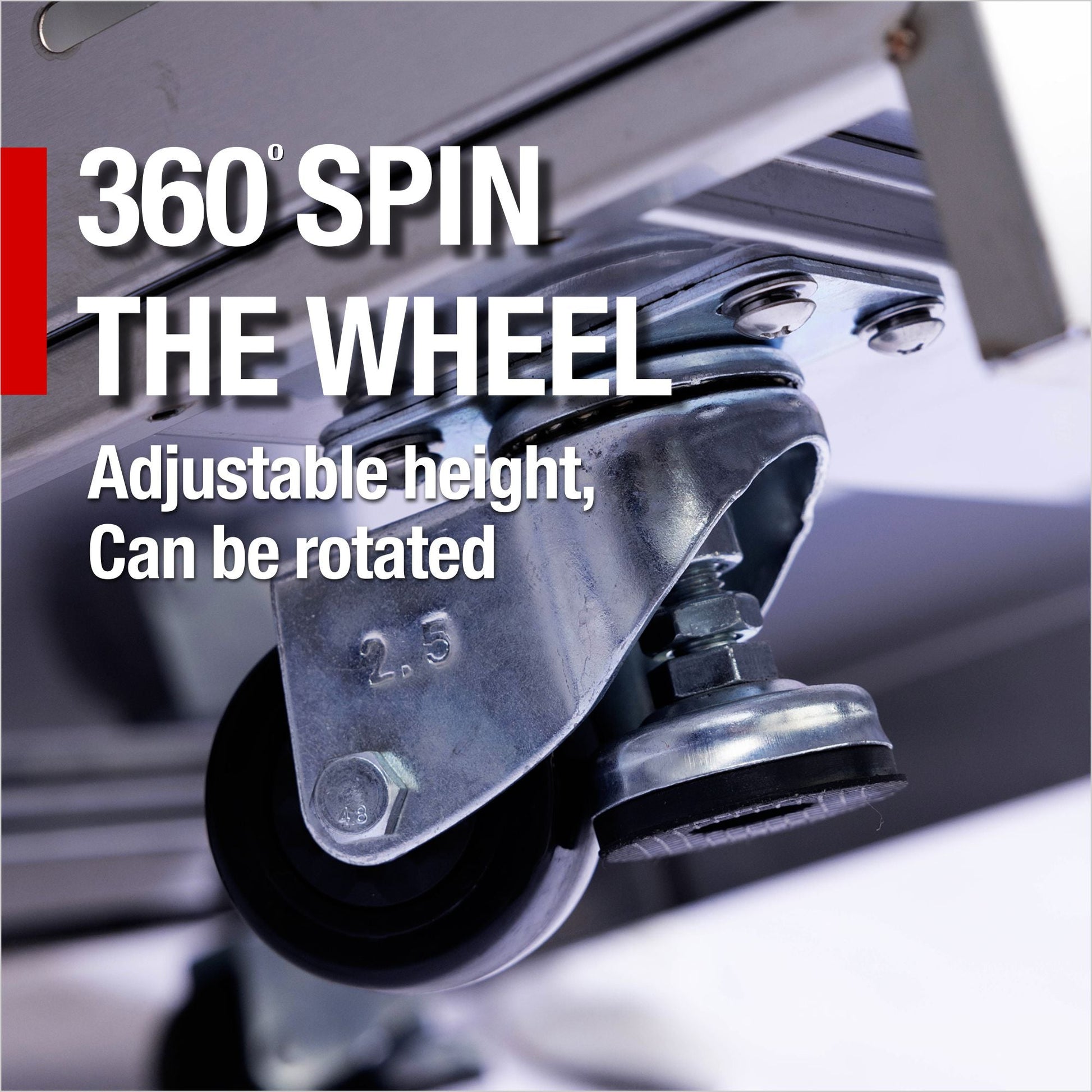 Grill wheel and adjustable-height mechanism on stainless steel outdoor kitchen grill on Tampa Home & Garden Store