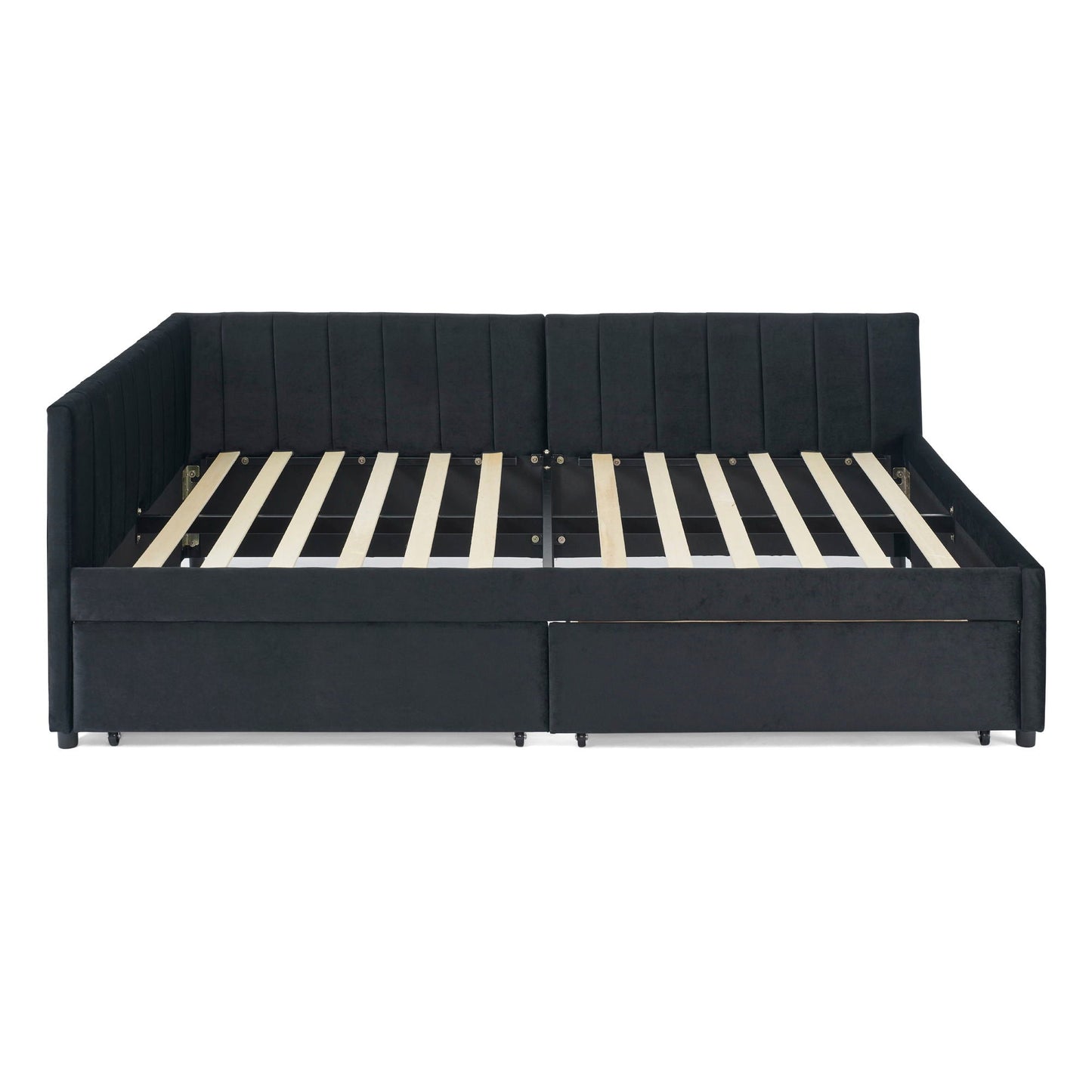 Upholstered Tufted Daybed Frame with Storage