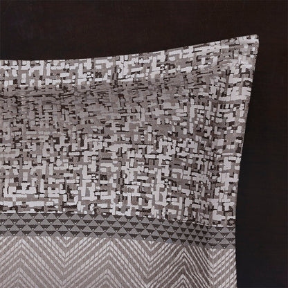 7 Piece Jacquard Comforter Set Grey Taupe King by HouseOfZazla with jacquard pattern on Tampa Home & Garden Store