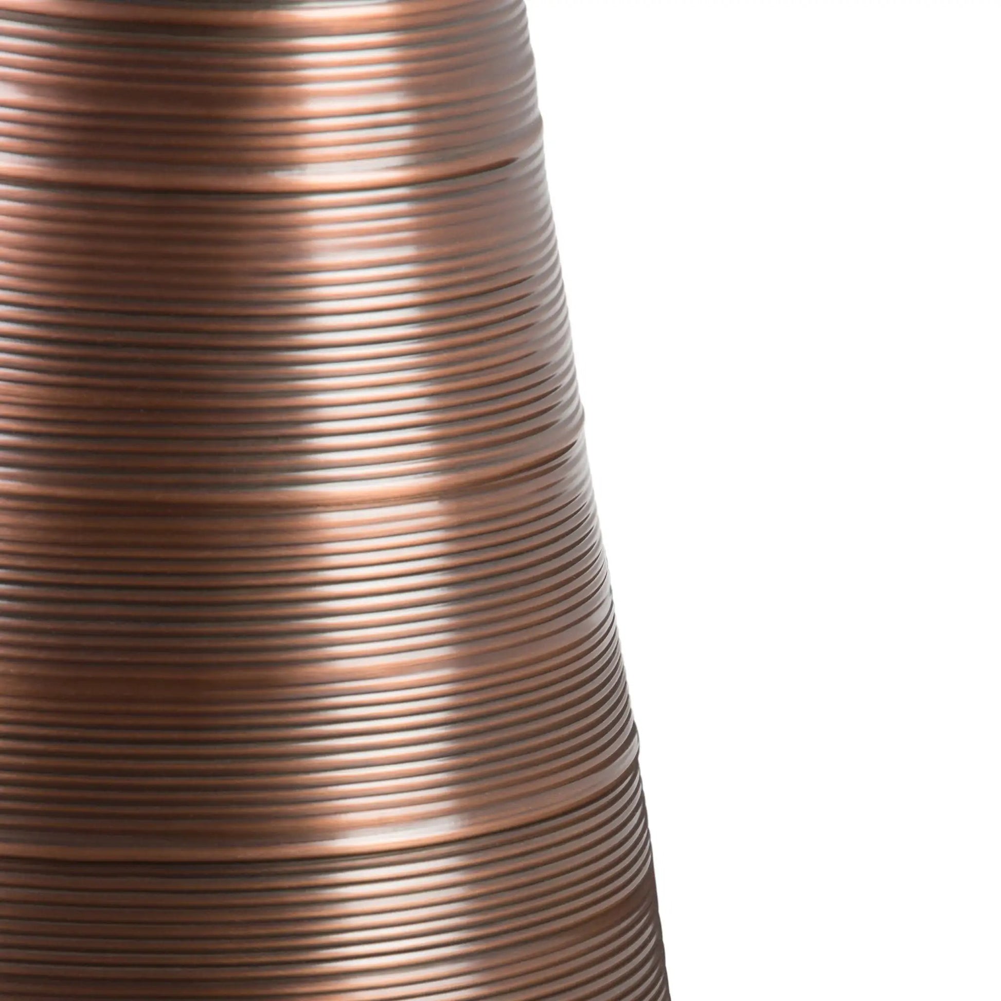 Sheridan handcrafted copper ribbed metal accent table by Unique Piece Furniture on Tampa Home & Garden Store