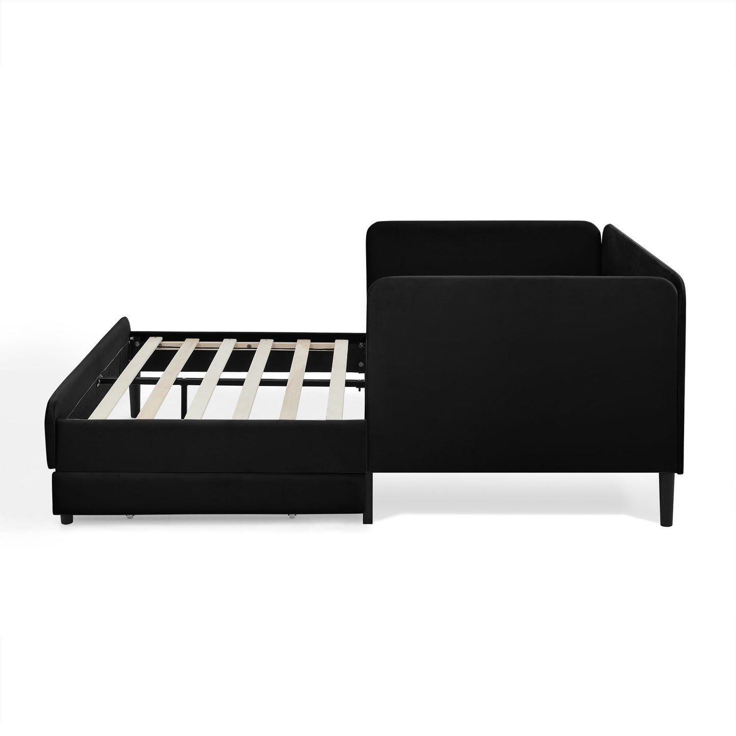 Upholstered Platform Sofa Bed with Drawers