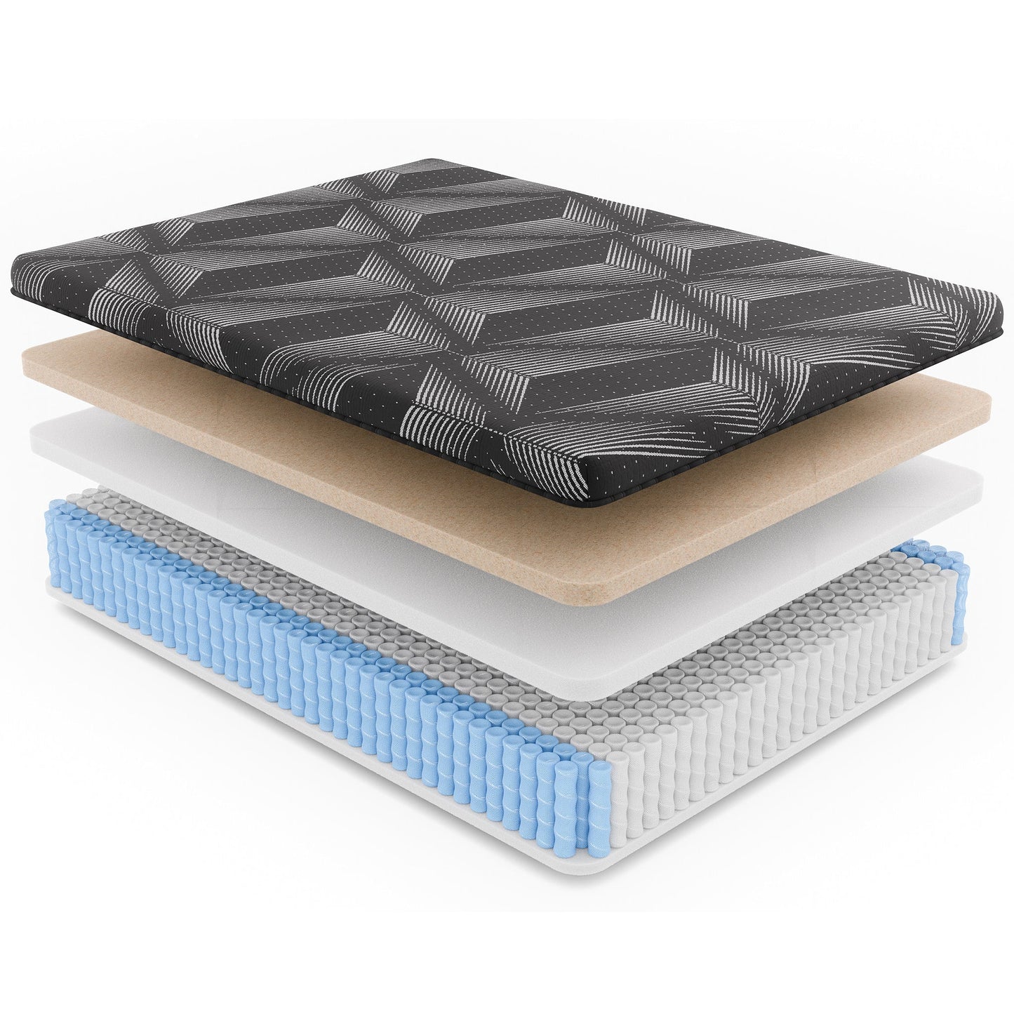 HouseOfZazla Diamond Matrix Copper Cooling Hybrid Twin Mattress 11in medium black cover on Tampa Home & Garden Store