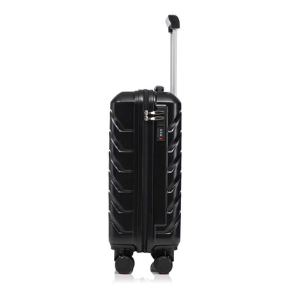 Luggage set 14/20in ABS spinner with combination lock, black hard-shell by HouseOfZazla on Tampa Home & Garden Store