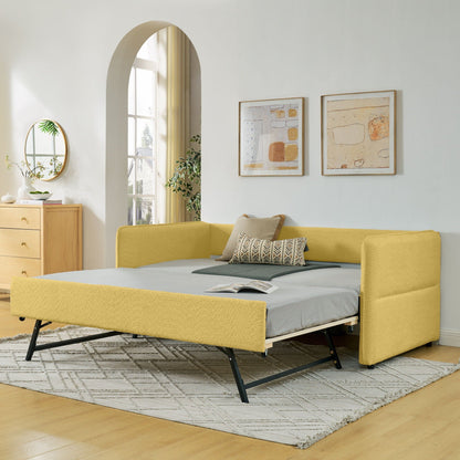 Upholstered Daybed and Pop Up Trundle Frame