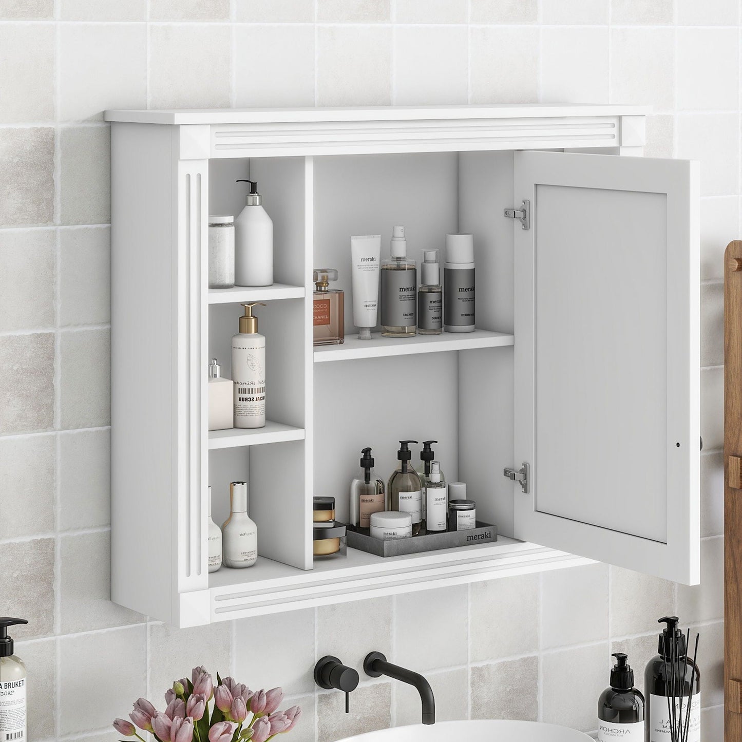 Wall Mounted Bathroom Storage Cabinet and Mirror