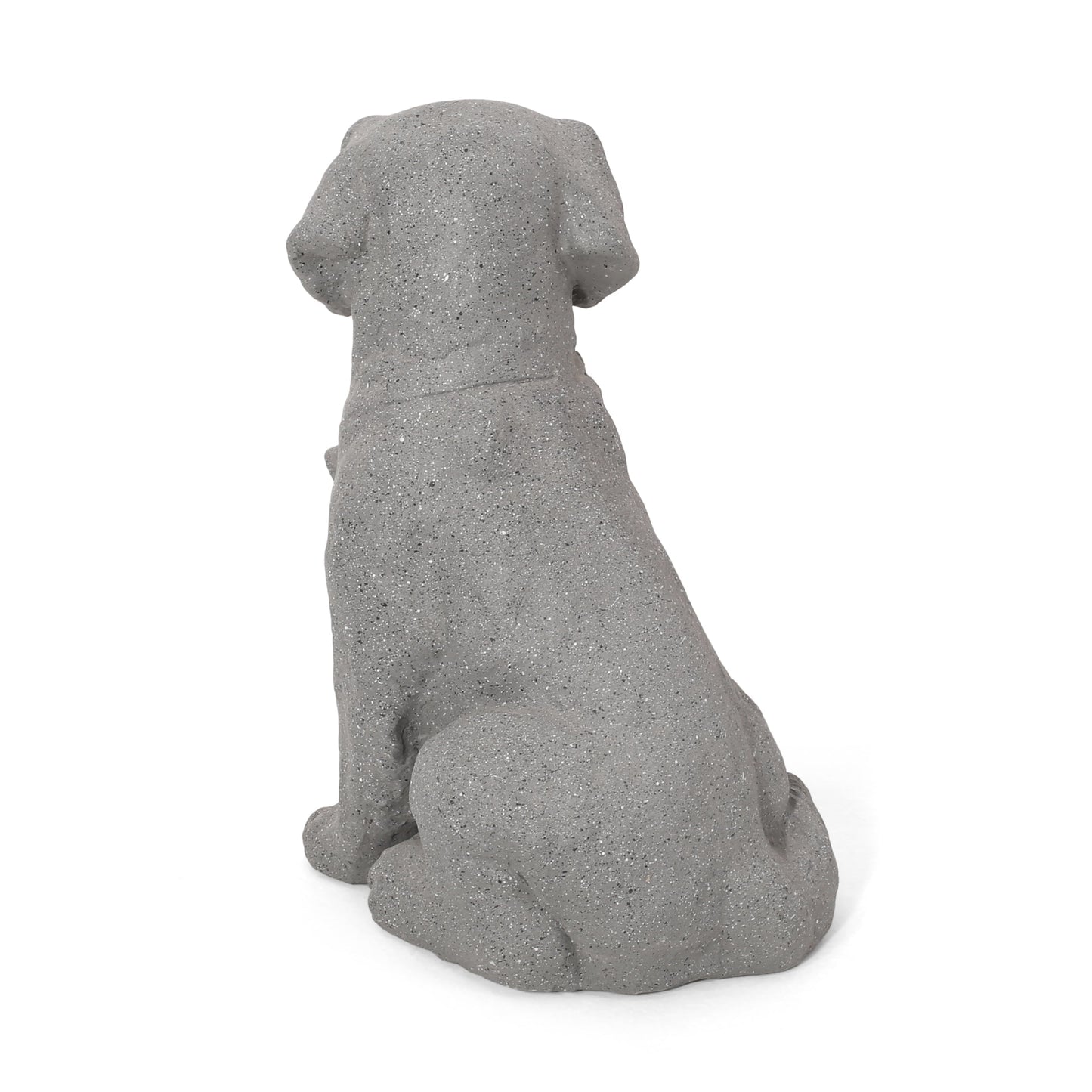 A Gray Mgo Dog Statue in Outdoor Garden Decor