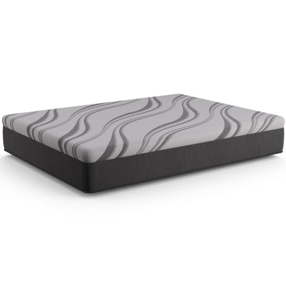 Bib Nl 12in Pro Gel Hybrid Mattress by HouseOfZazla, gray patterned top and dark base on Tampa Home & Garden Store