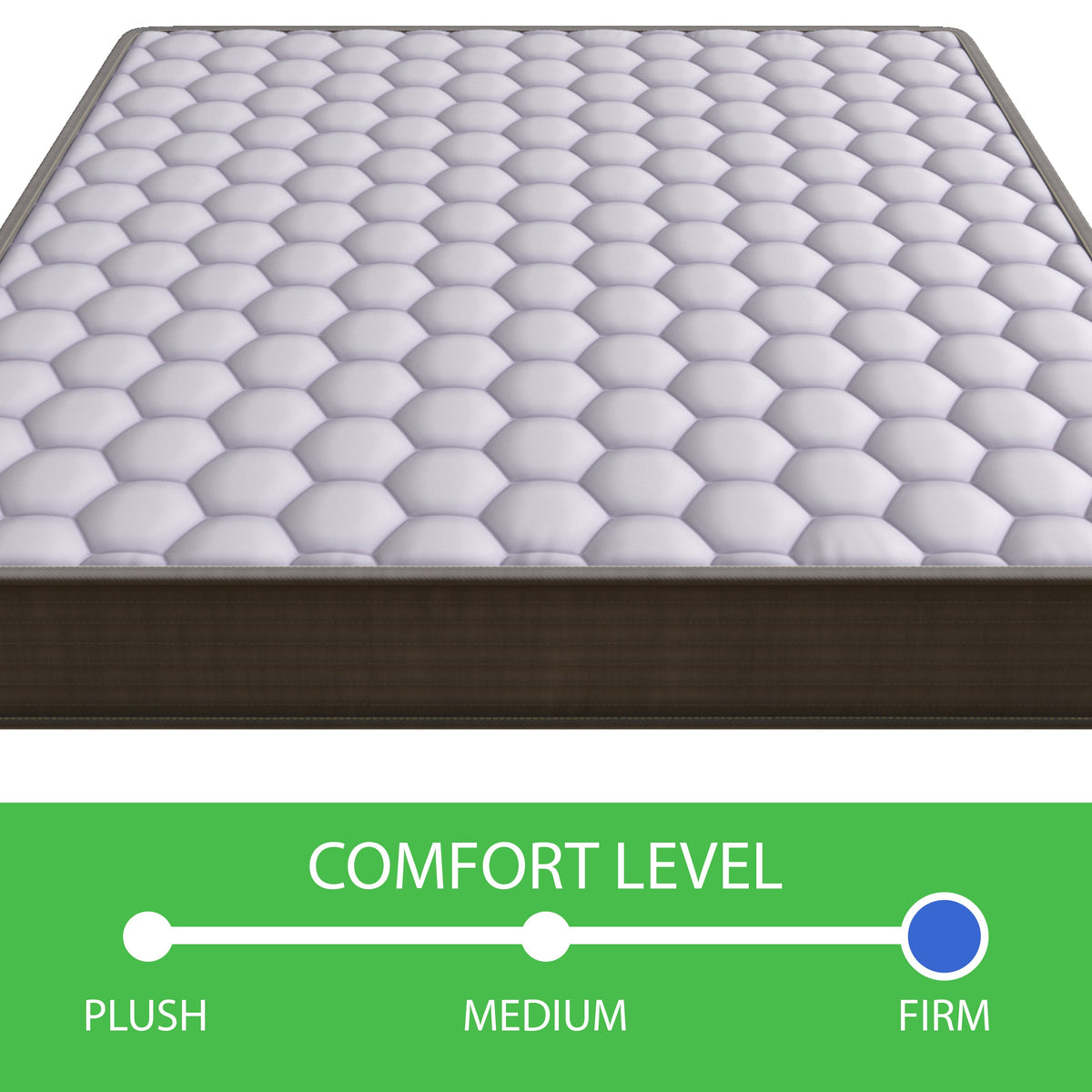 Twin 6in soft–medium pocket spring mattress by HouseOfZazla with quilted top on Tampa Home & Garden Store