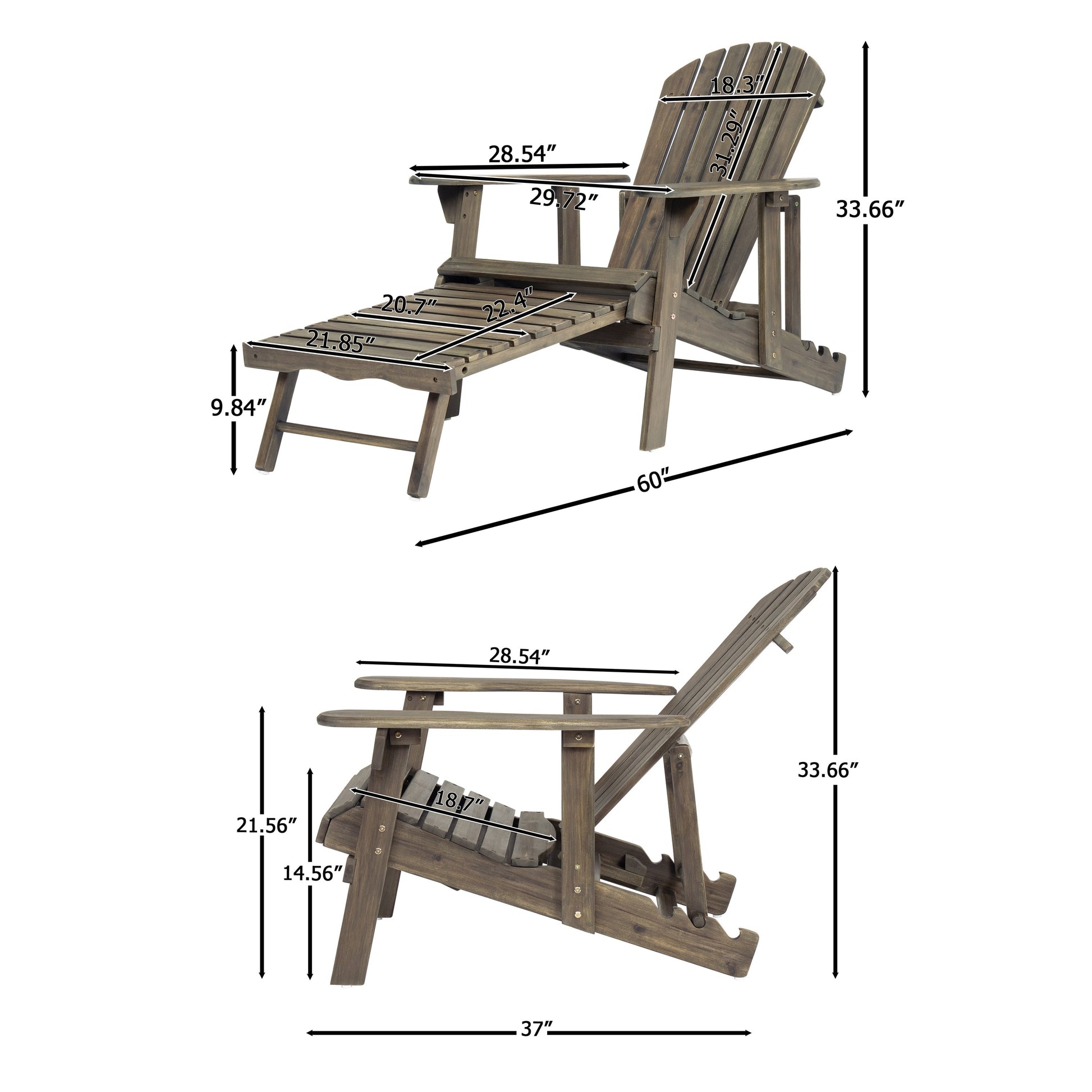 Malibu Adirondack Chair outdoor furniture by HouseOfZazla in weathered wood finish on Tampa Home & Garden Store