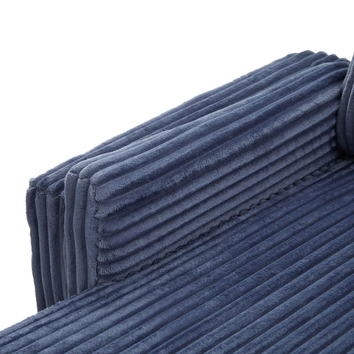 Convertible U-Shaped Sectional Sofa Bed by HouseOfZazla navy blue ribbed fabric on Tampa Home & Garden Store