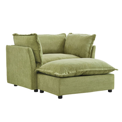 Modern Fabric Armchair with a Movable Ottoman