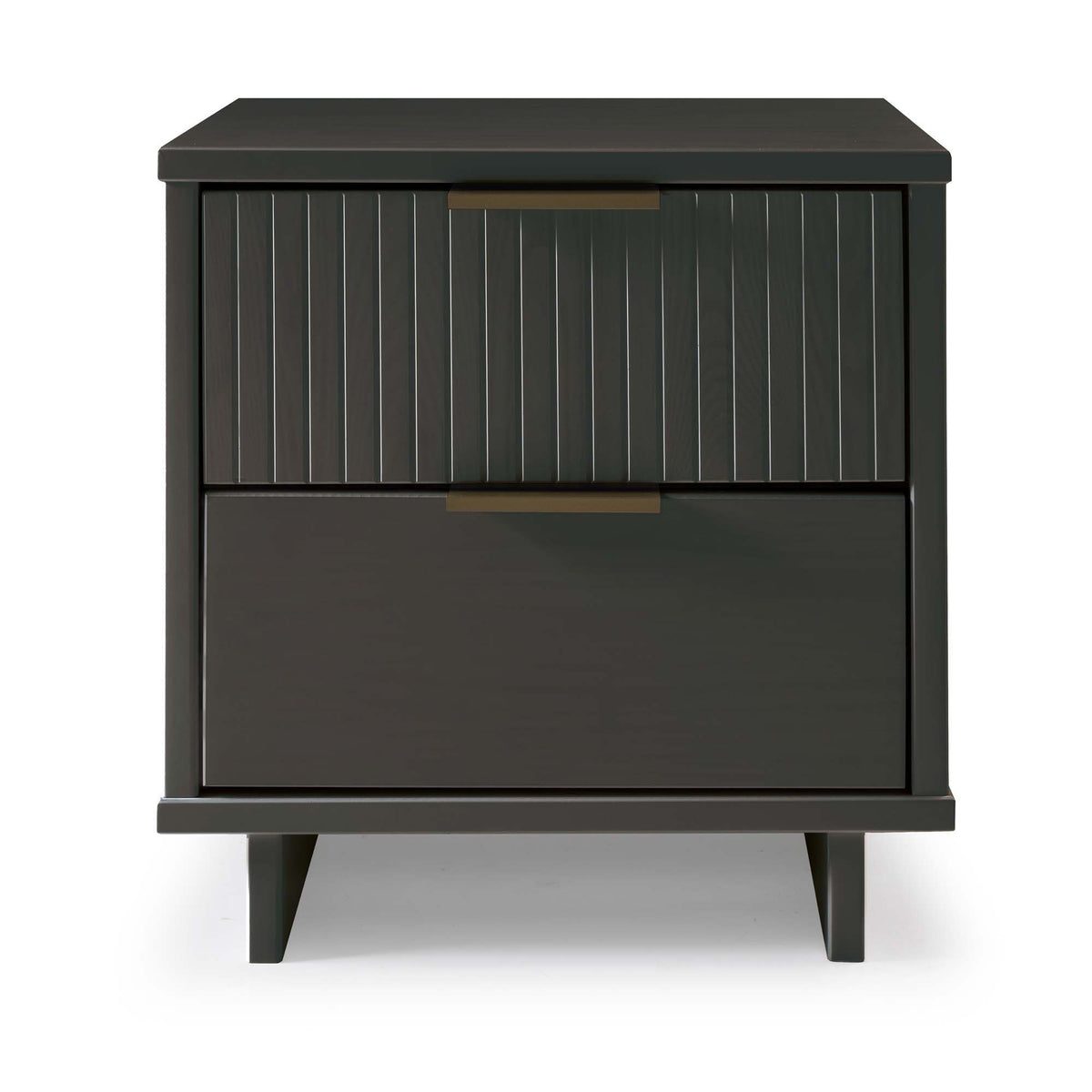Granville Nightstand 2-Drawer, solid wood, dark finish, bronze pulls, HouseOfZazla on Tampa Home & Garden Store